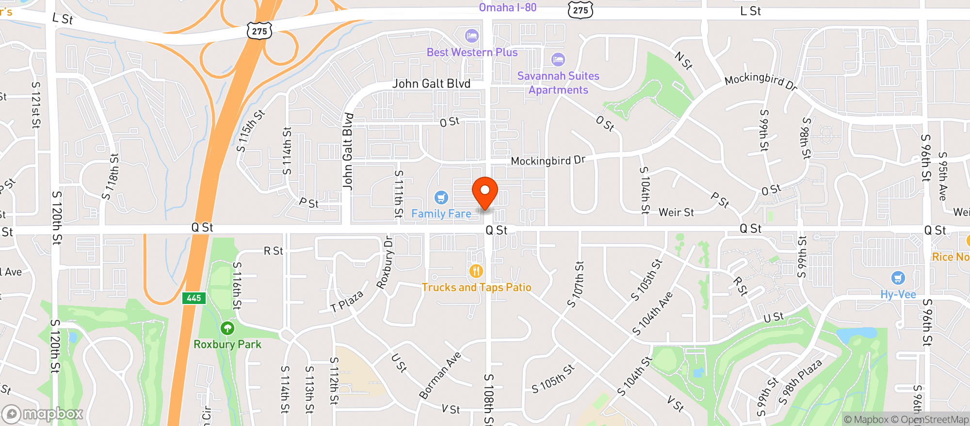 Map showing Family Fare