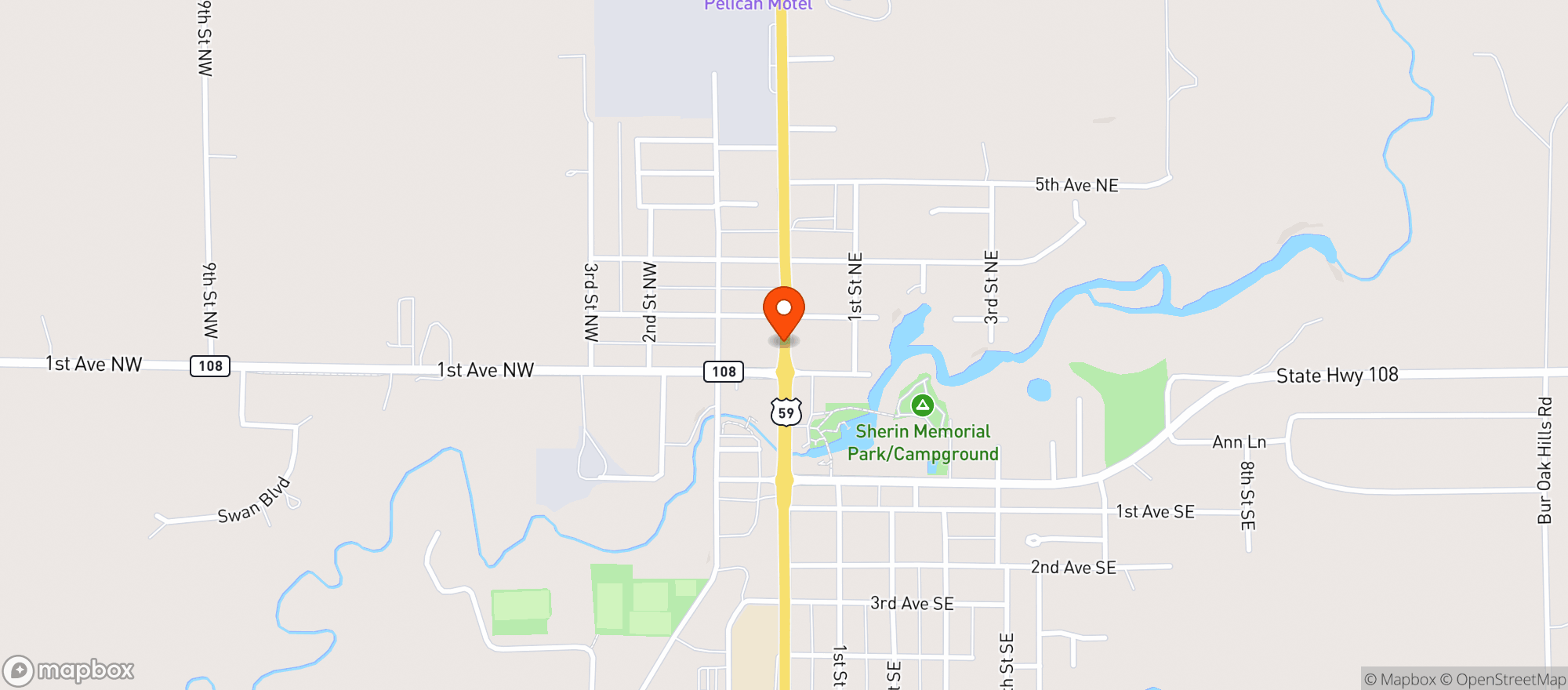 Map showing PELICAN LIQUORS