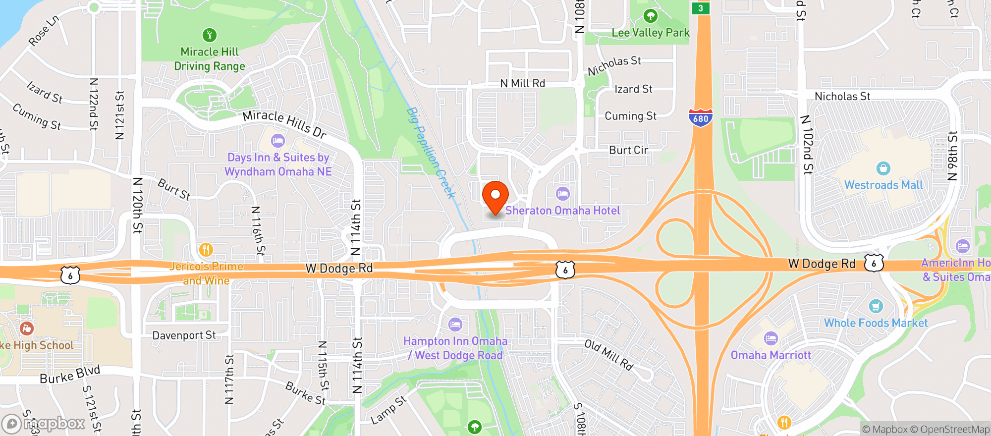 Map showing Cunninghams Pub & Grill