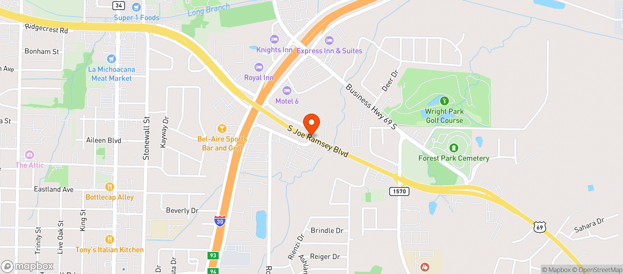 Map showing Quiktrip