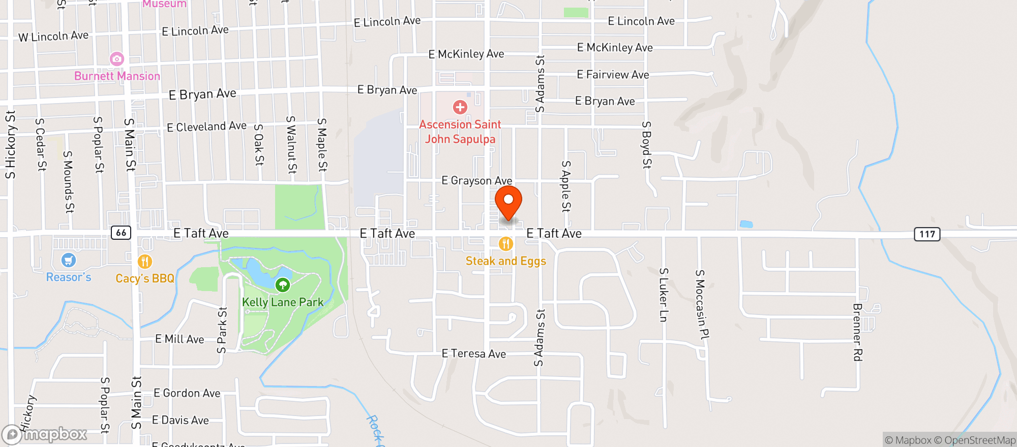Map showing Andy S Bar And Grill