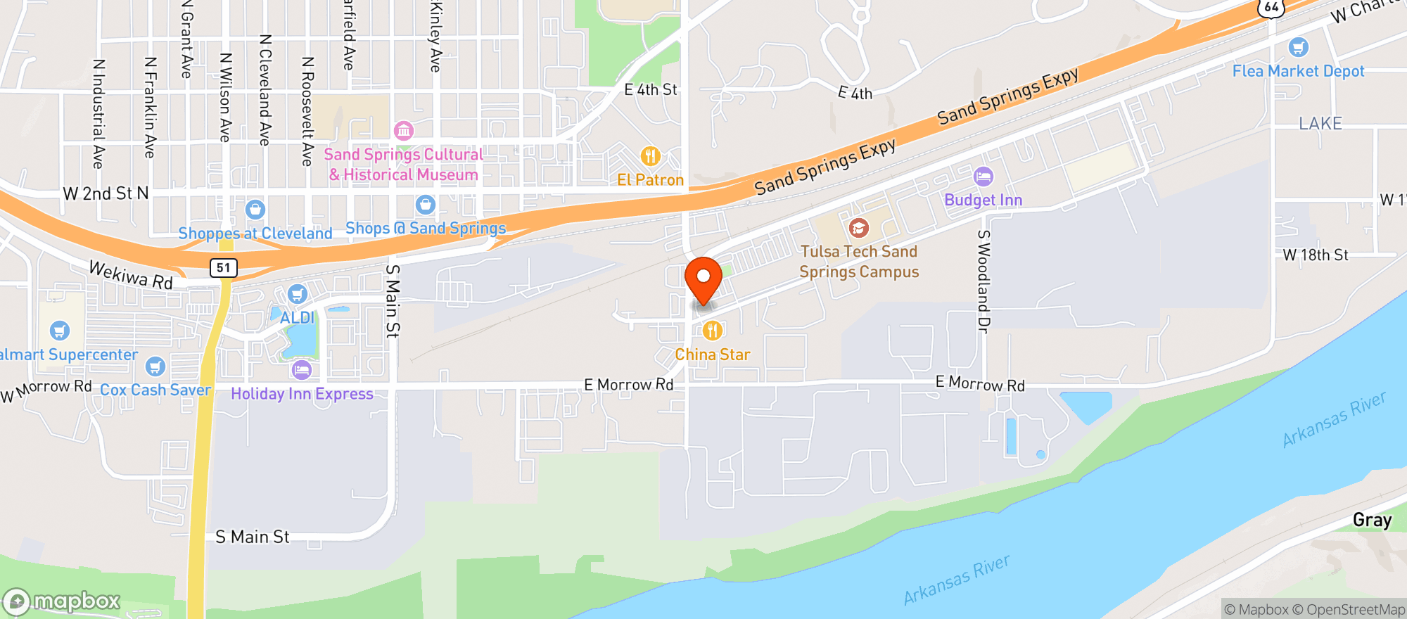 Map showing Riverview Wine & Spirits - Sand Spr