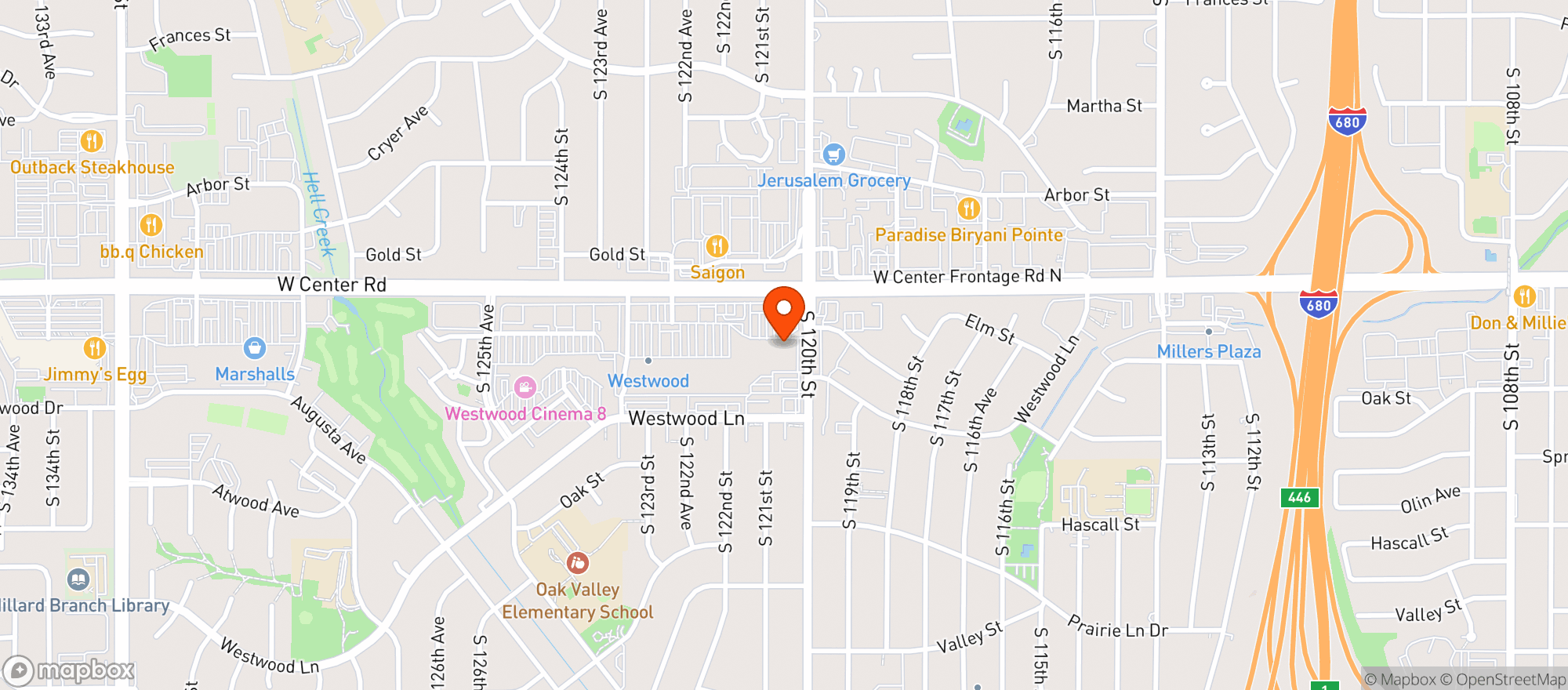 Map showing Bakers Supermarket #302