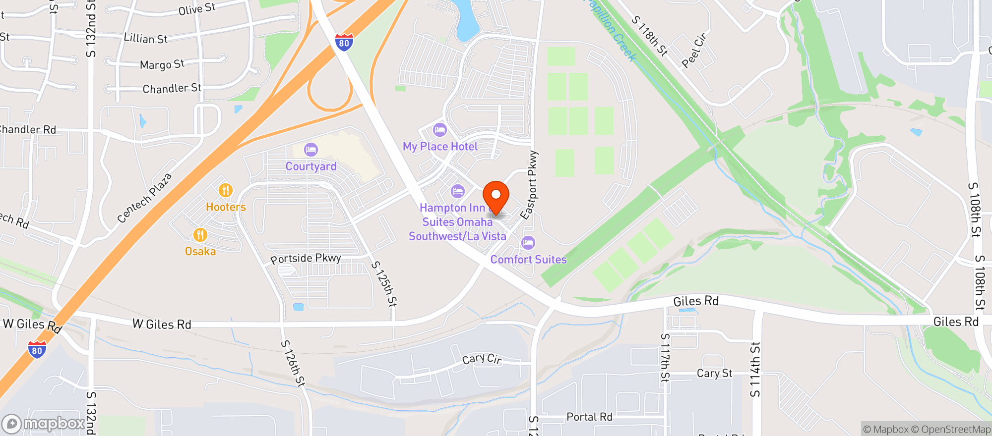 Map showing Houstons Lounge