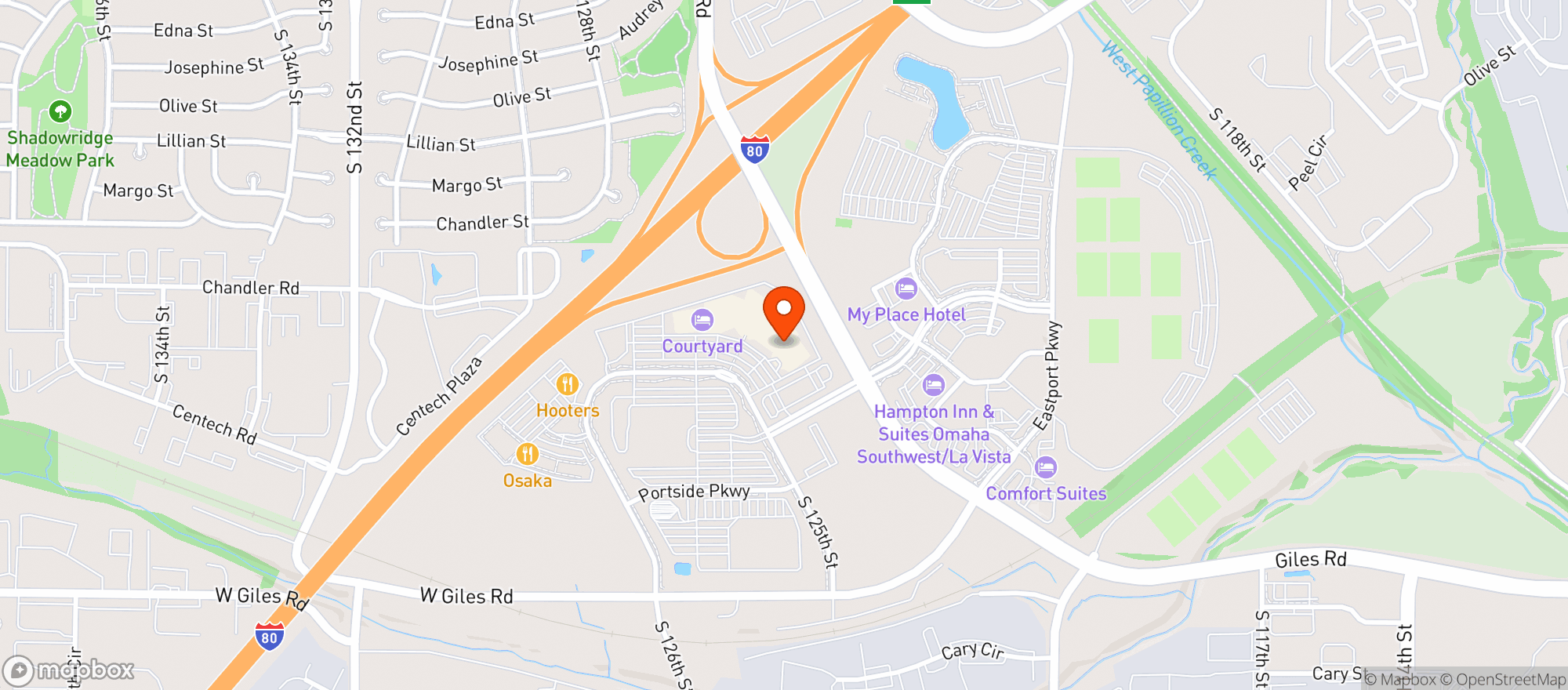 Map showing Embassy Suites