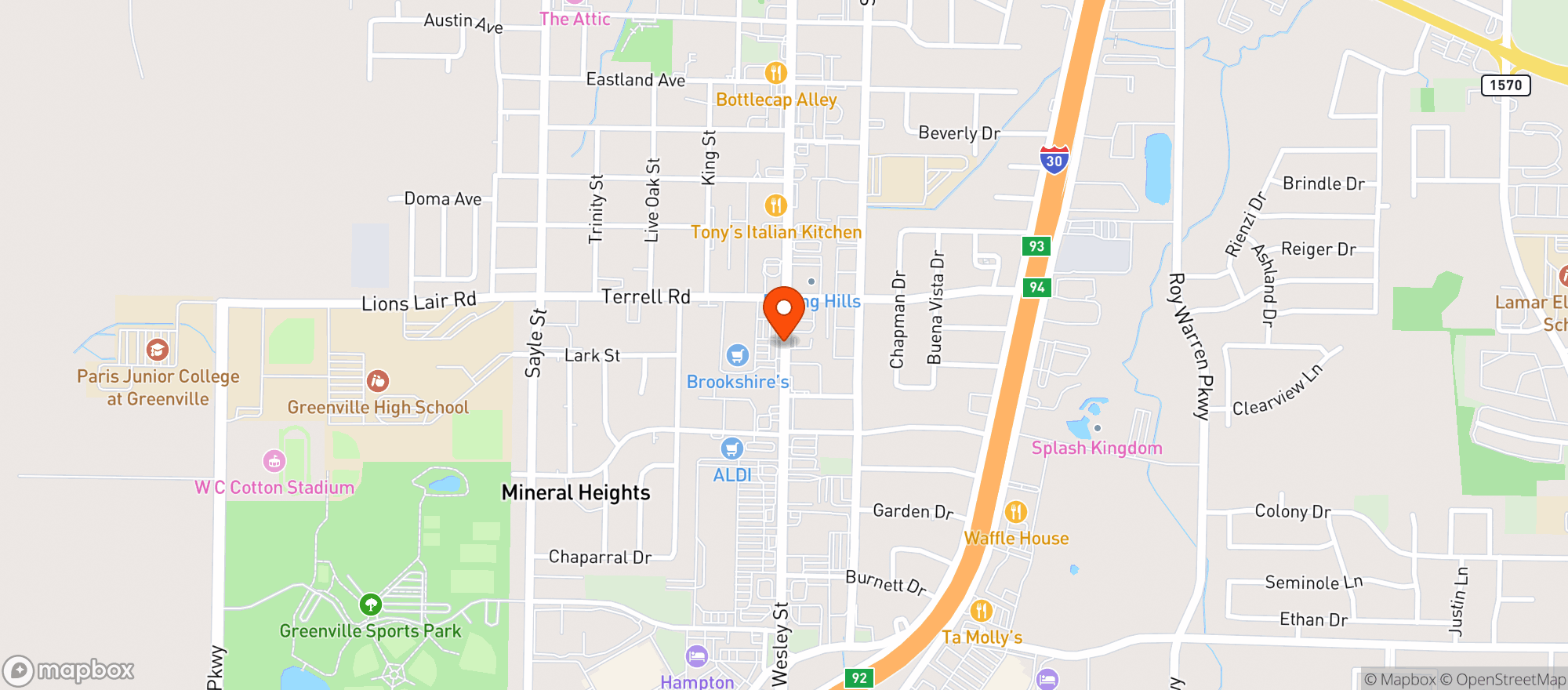 Map showing Brookshire Food Store