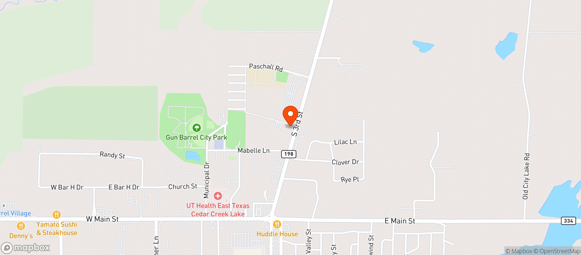 Map showing Great American Package Store