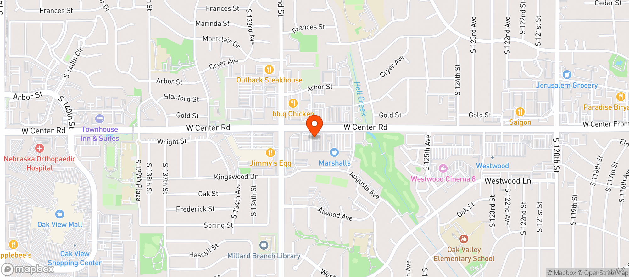 Map showing Zio's Pizzeria