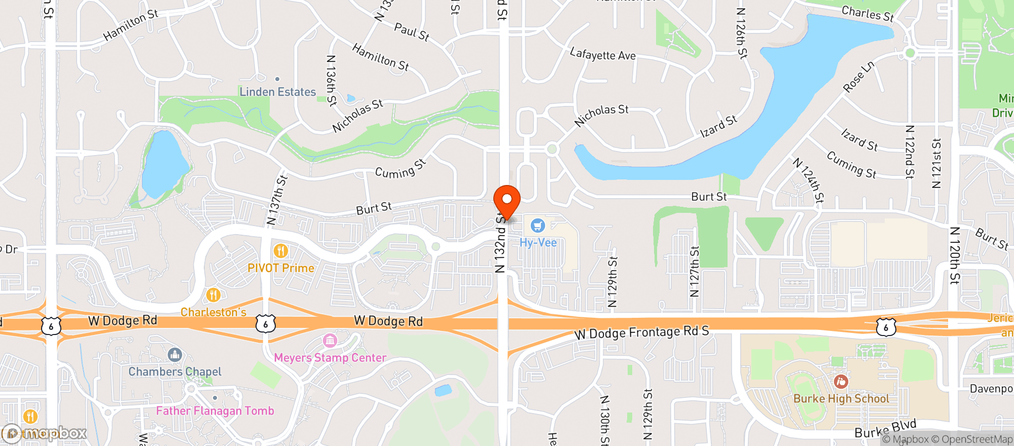 Map showing Hy Vee Food Store
