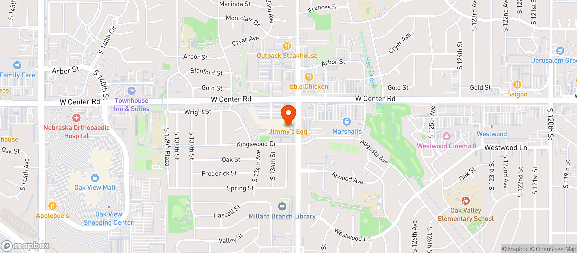 Map showing 42 Degrees - 132nd Street