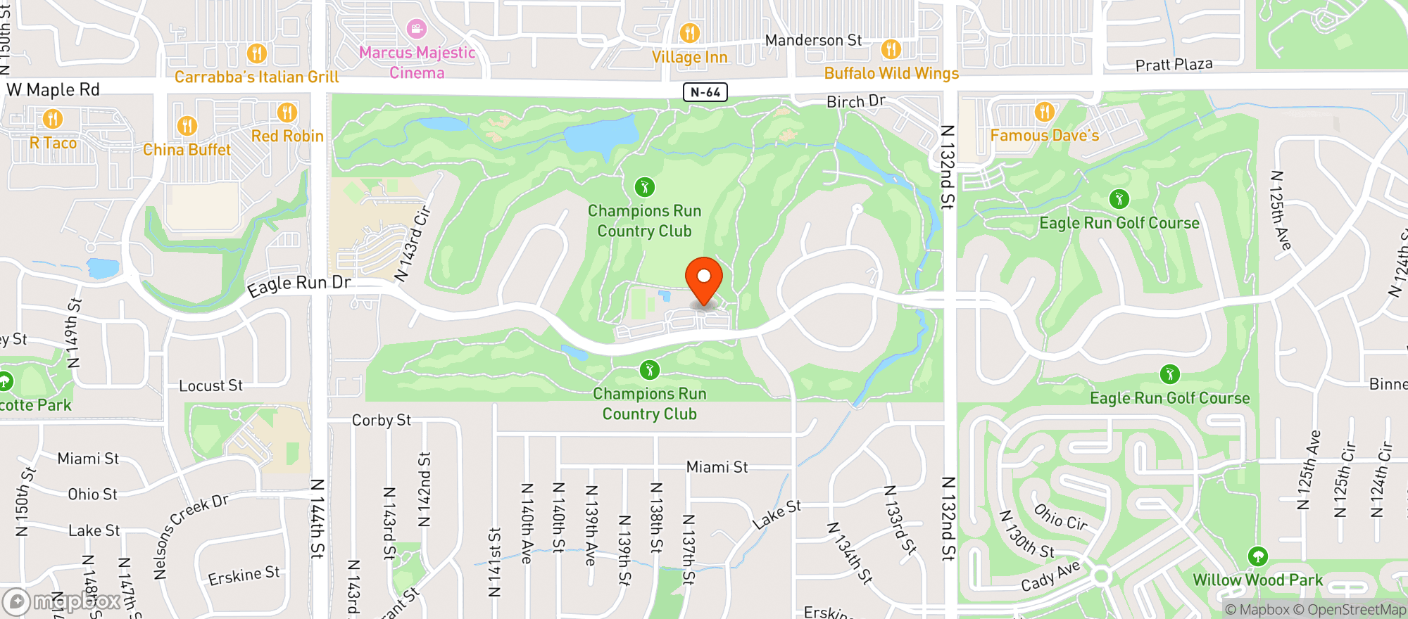 Map showing Champions Run