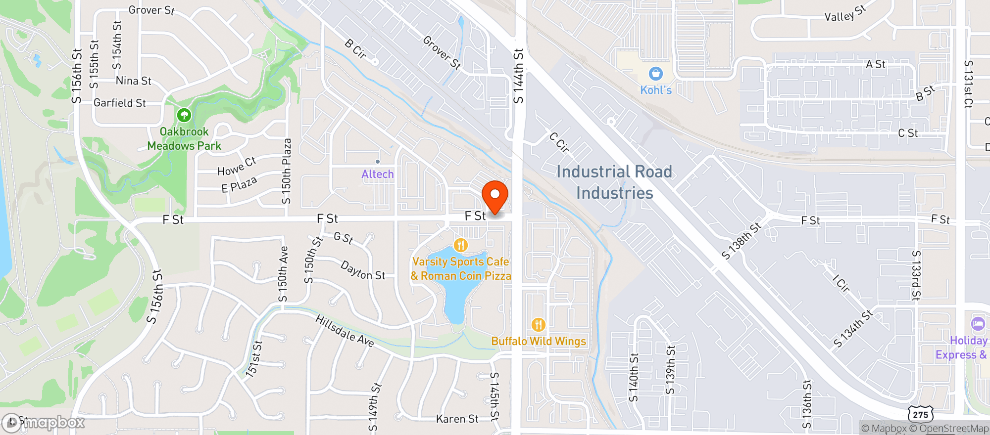Map showing St Bernard Lounge