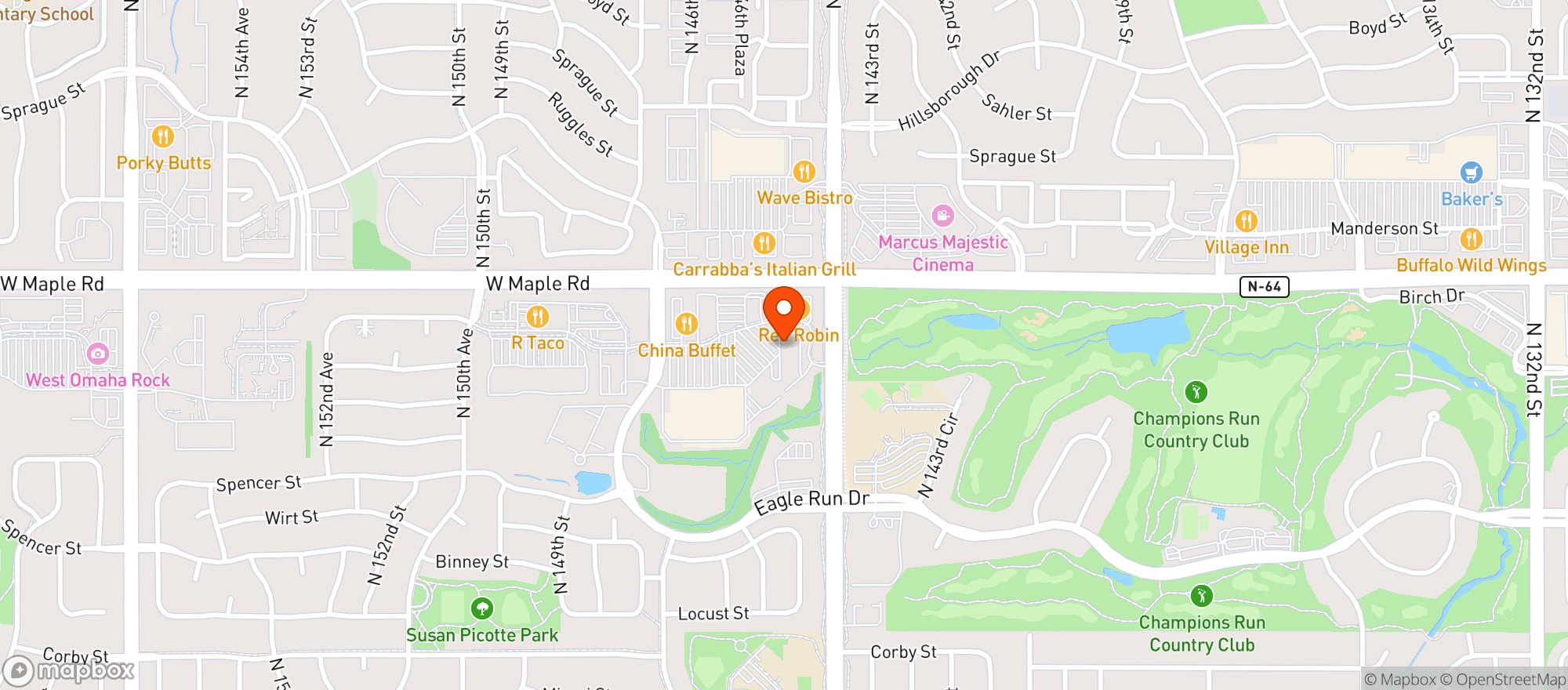 Map showing Cove Lounge & Grille>clsd