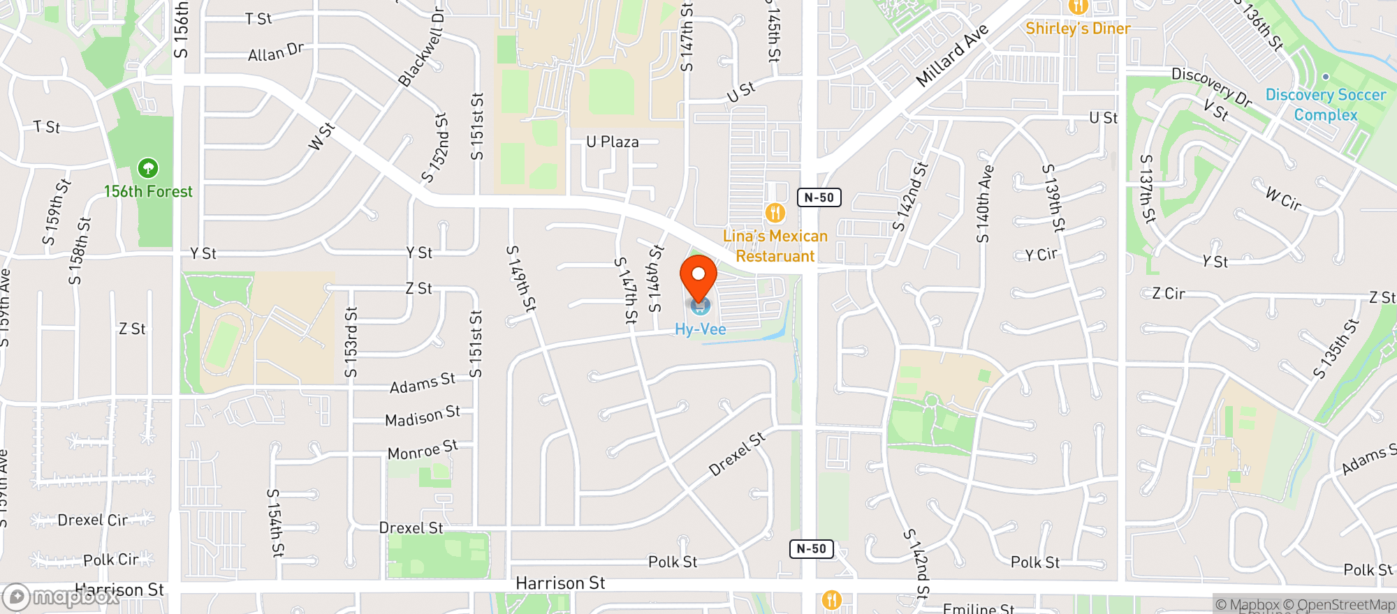 Map showing Hy-vee Wine & Spirits