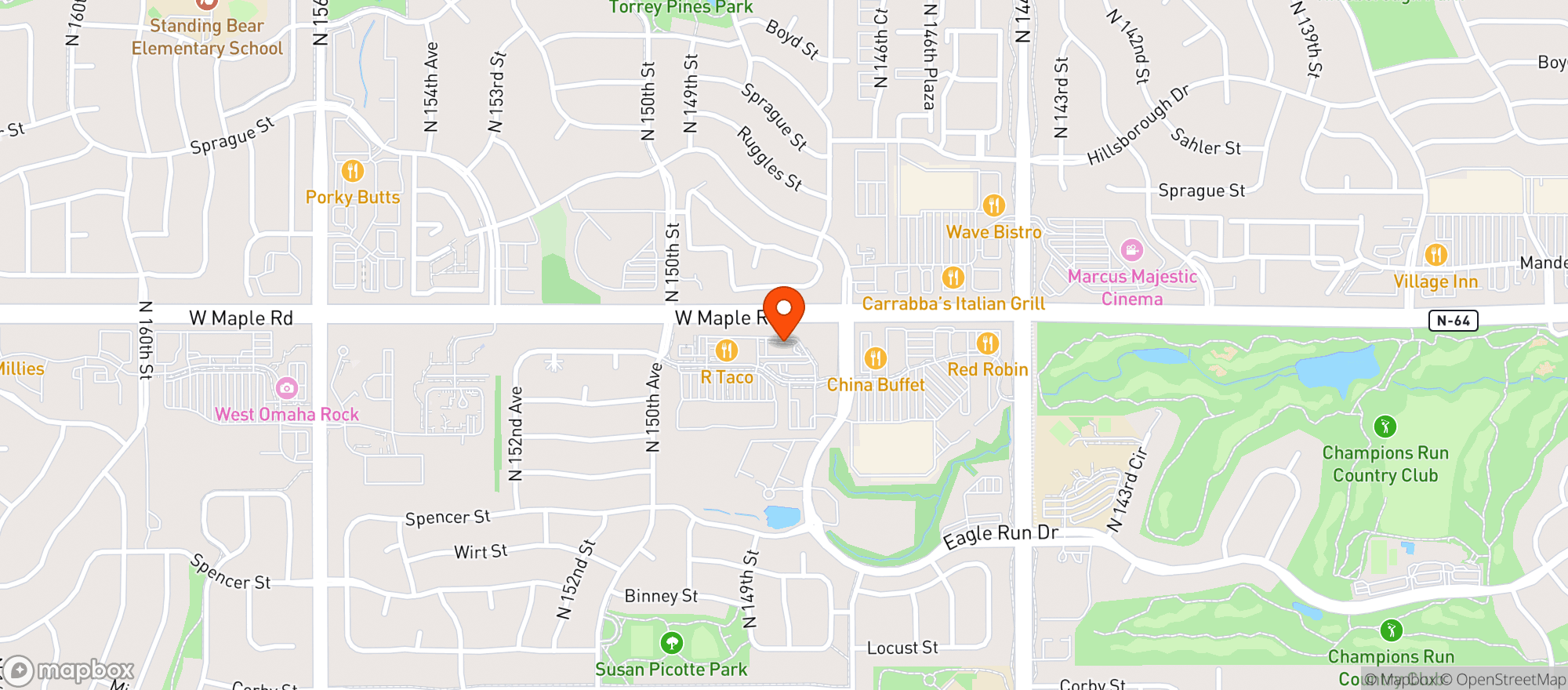 Map showing Blue Chip Ultra Lounge