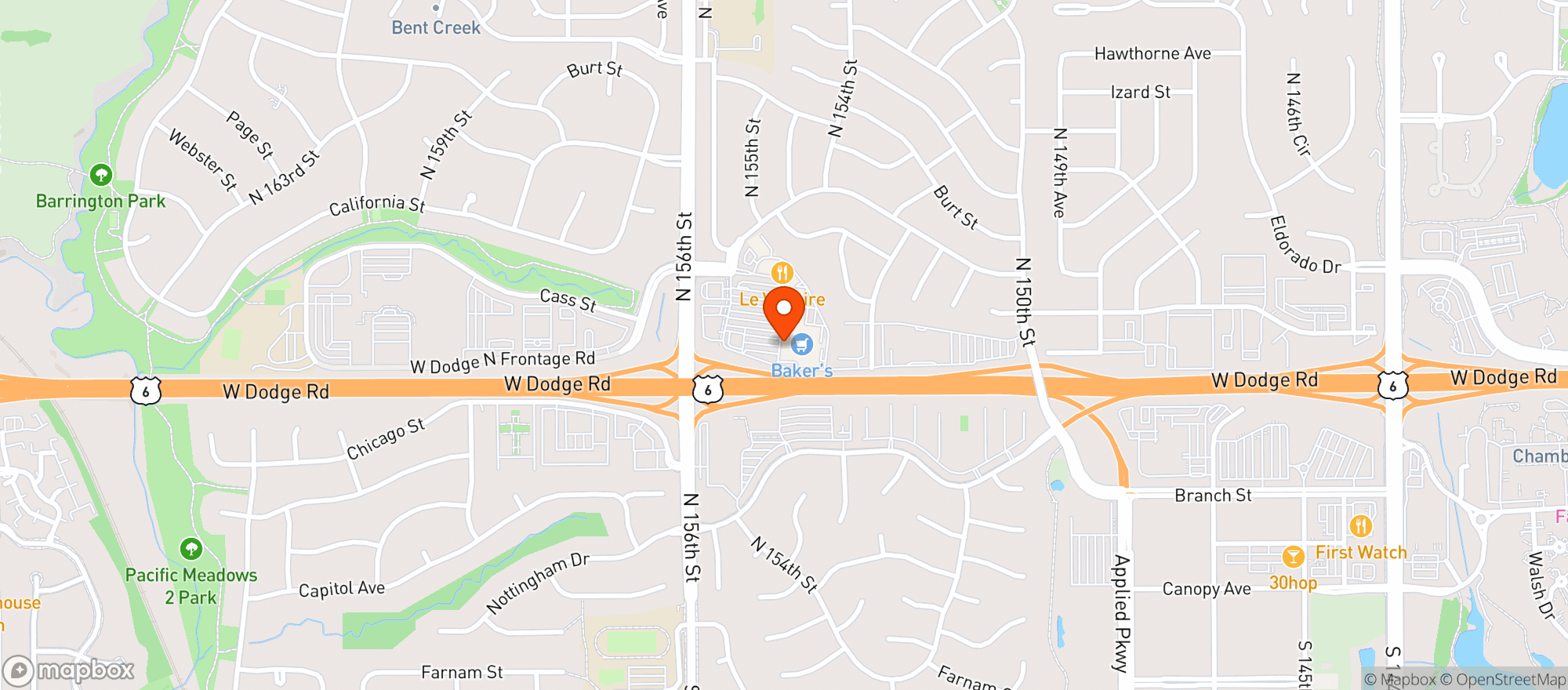 Map showing Bakers Supermarket #321