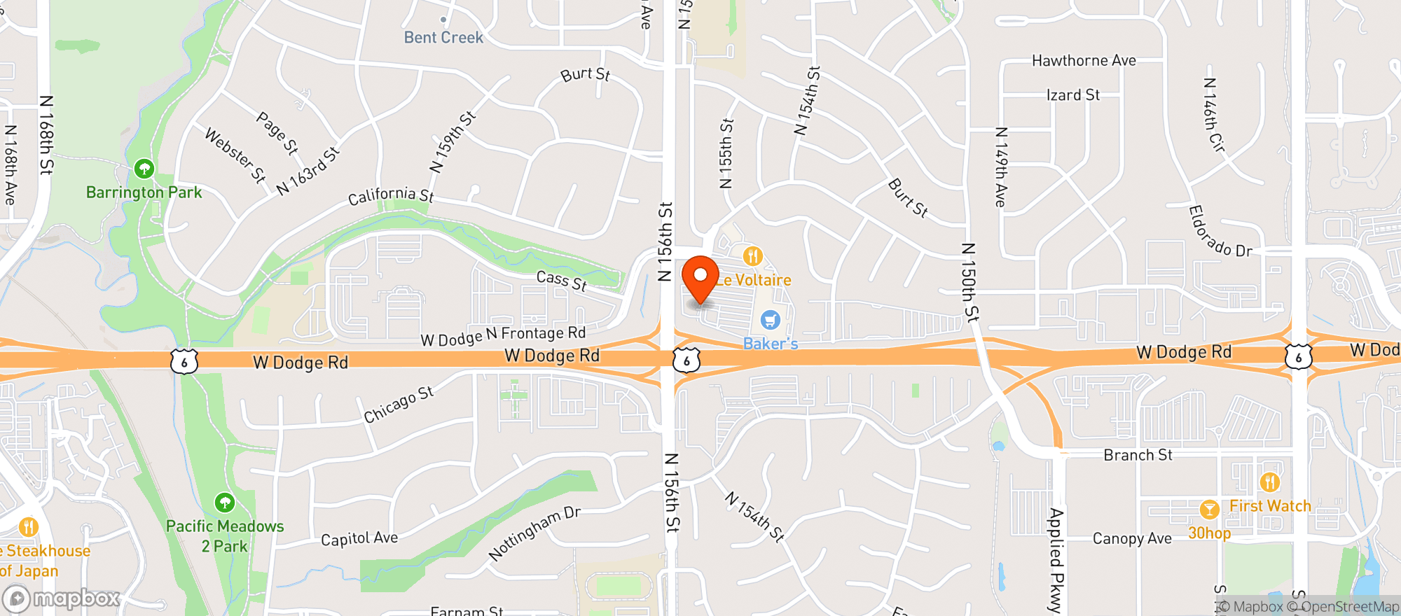 Map showing Texas Roadhouse