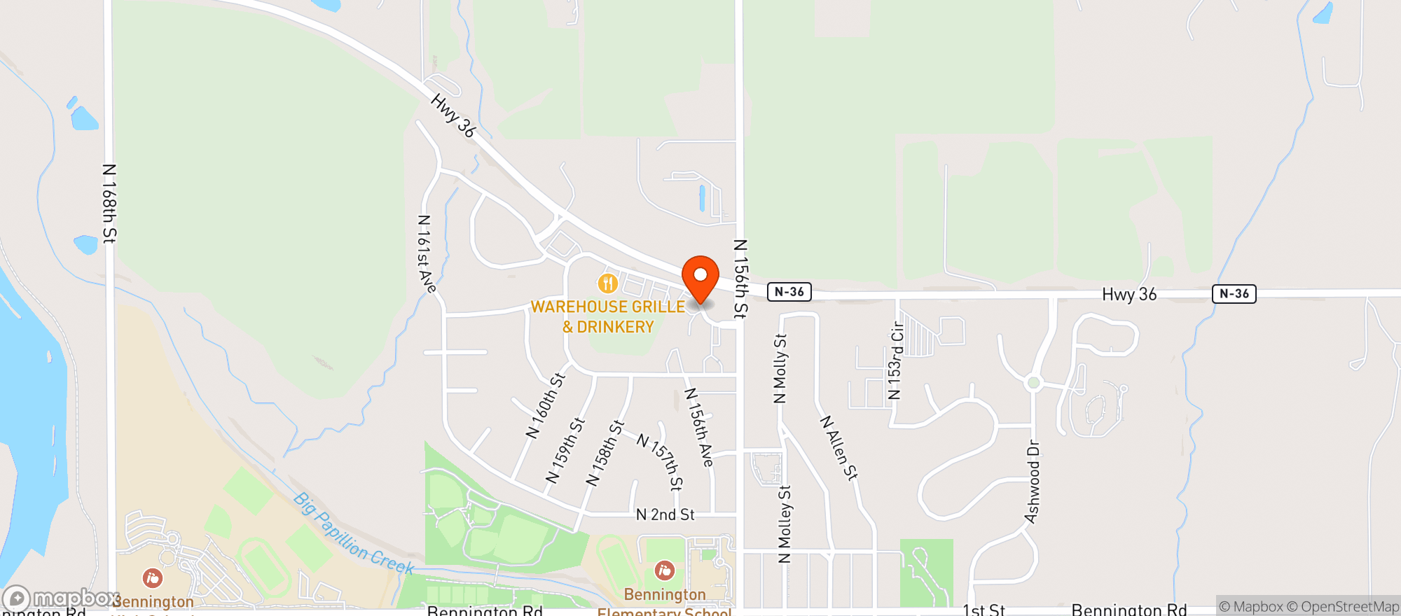Map showing Cubbys
