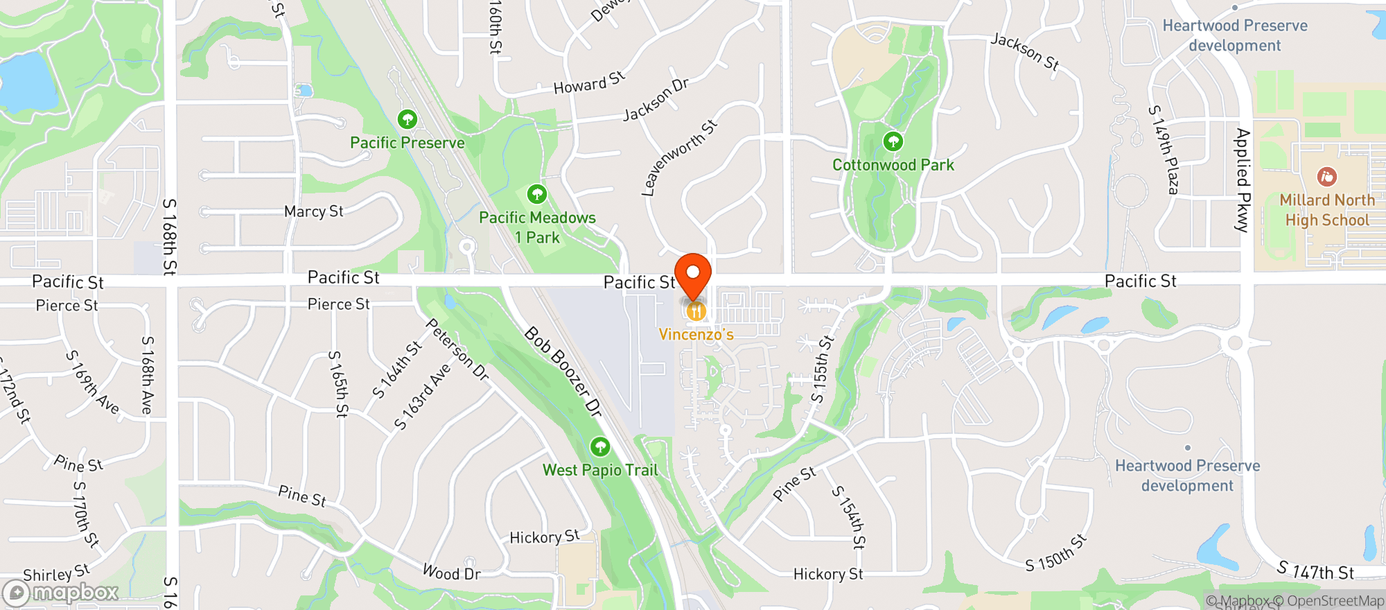 Map showing Vincenzos Italian Ristorante