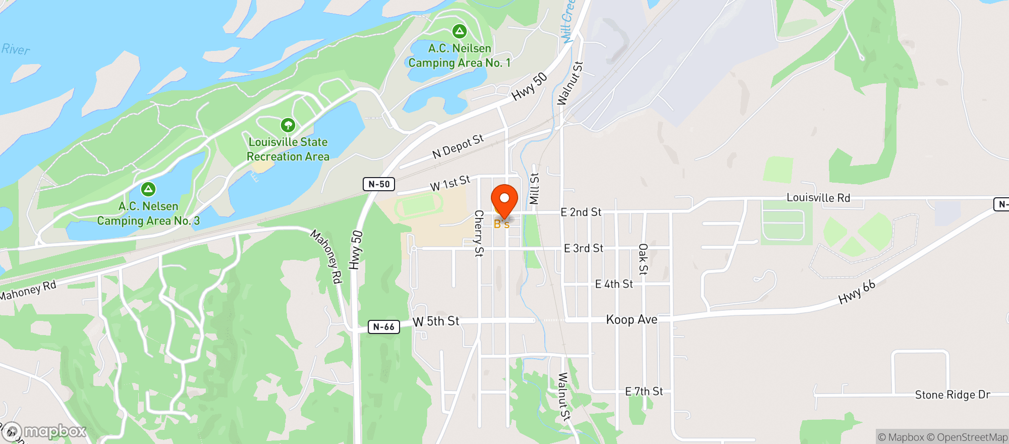 Map showing Bws Pub & Grill
