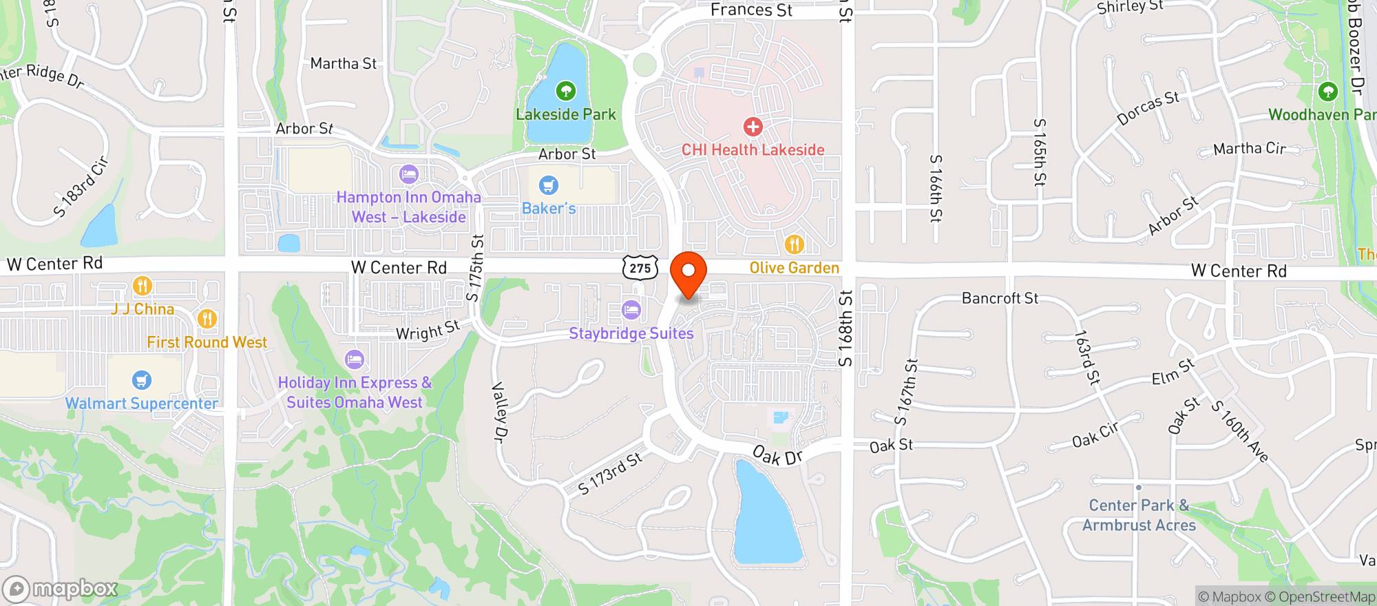 Map showing Legacy Chophouse