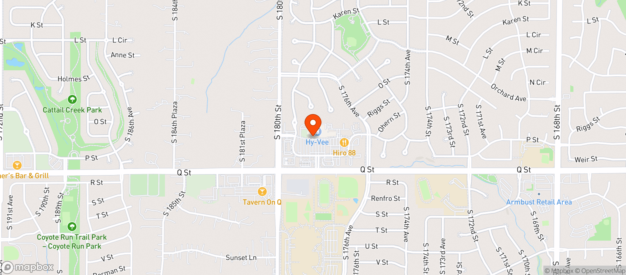 Map showing HY VEE FOOD STORE