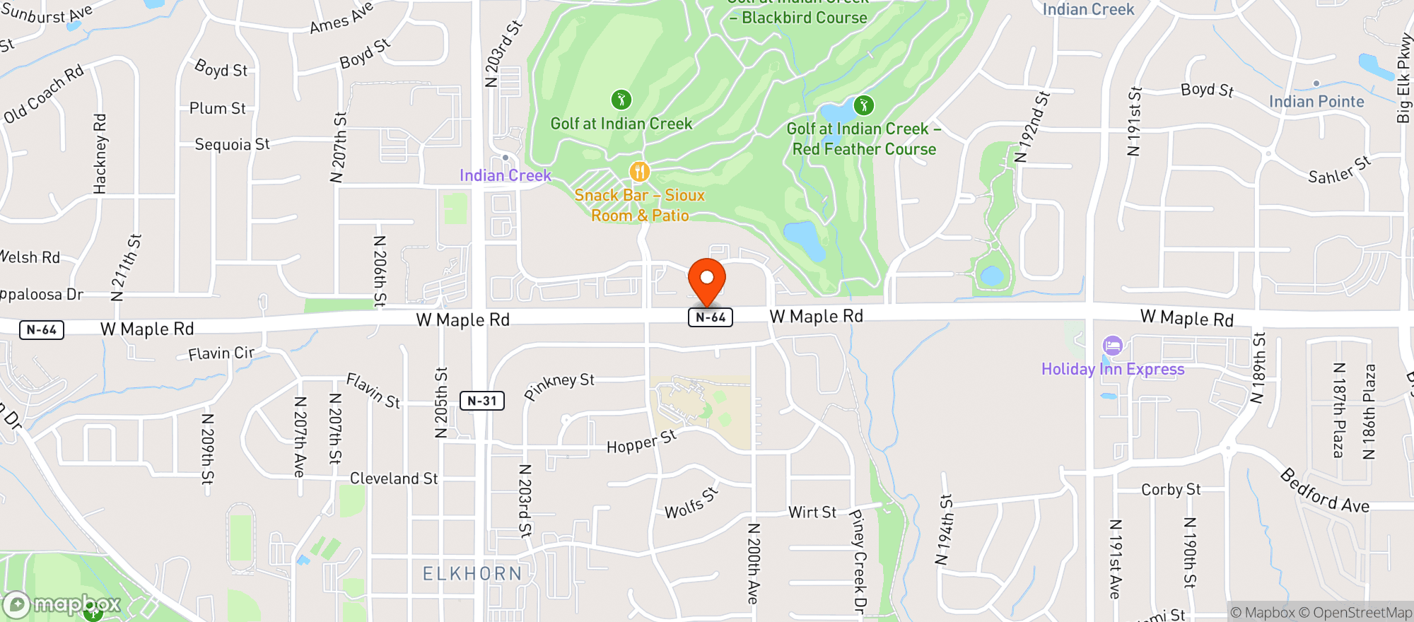 Map showing Indian Creek Golf Course Llc