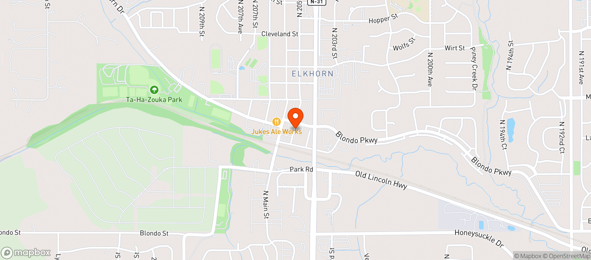 Map showing Uptown Java