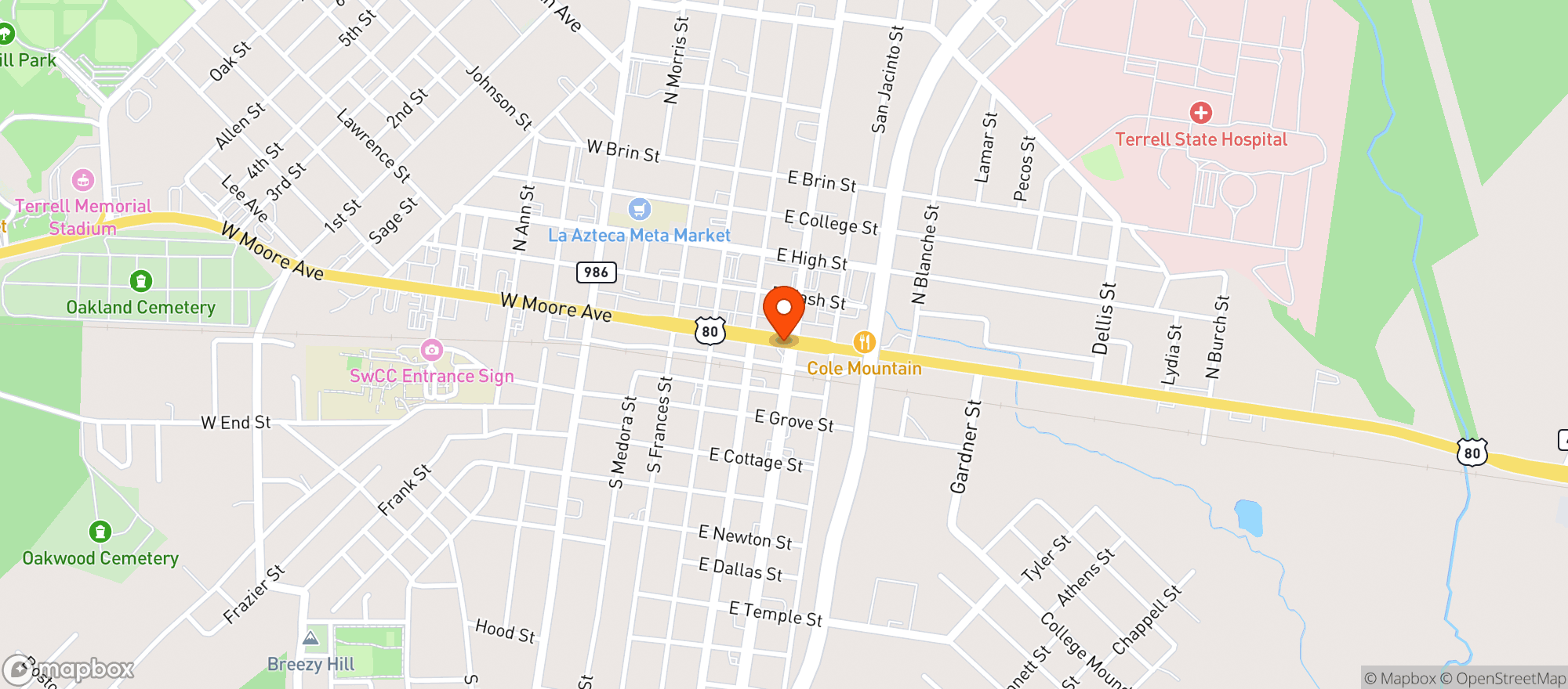 Map showing Cowboys Quick Stop