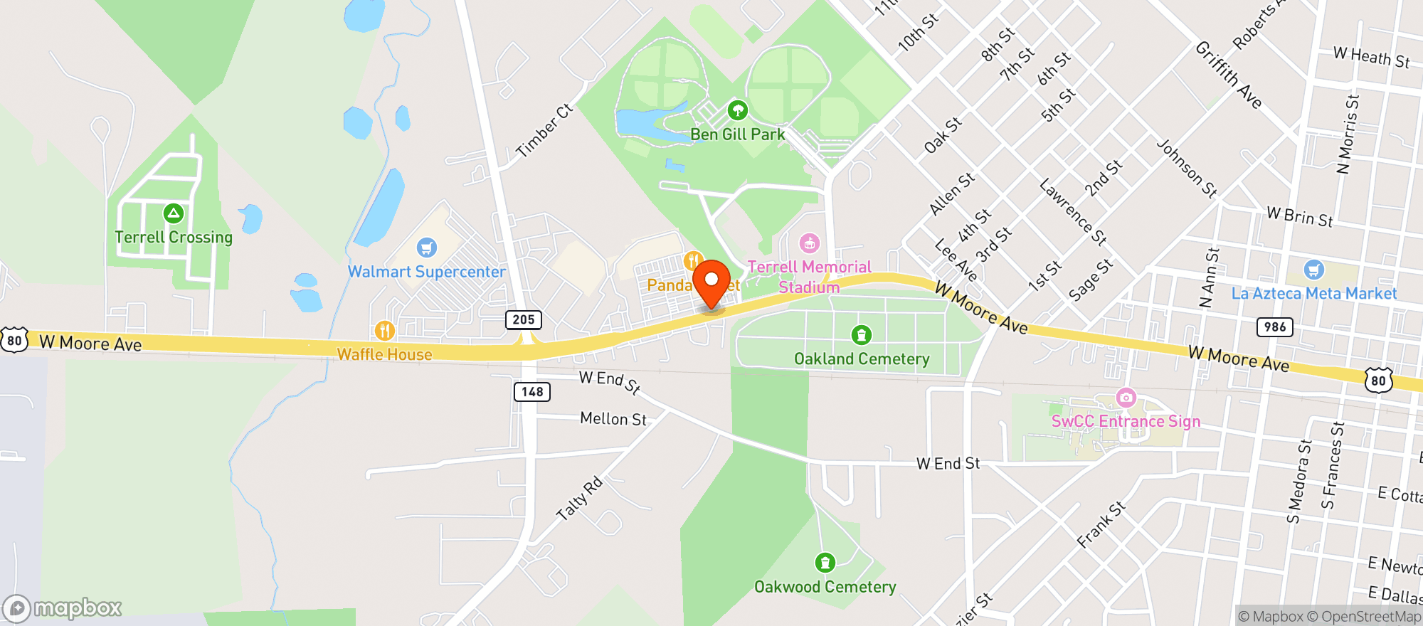 Map showing Brookshire Food Store