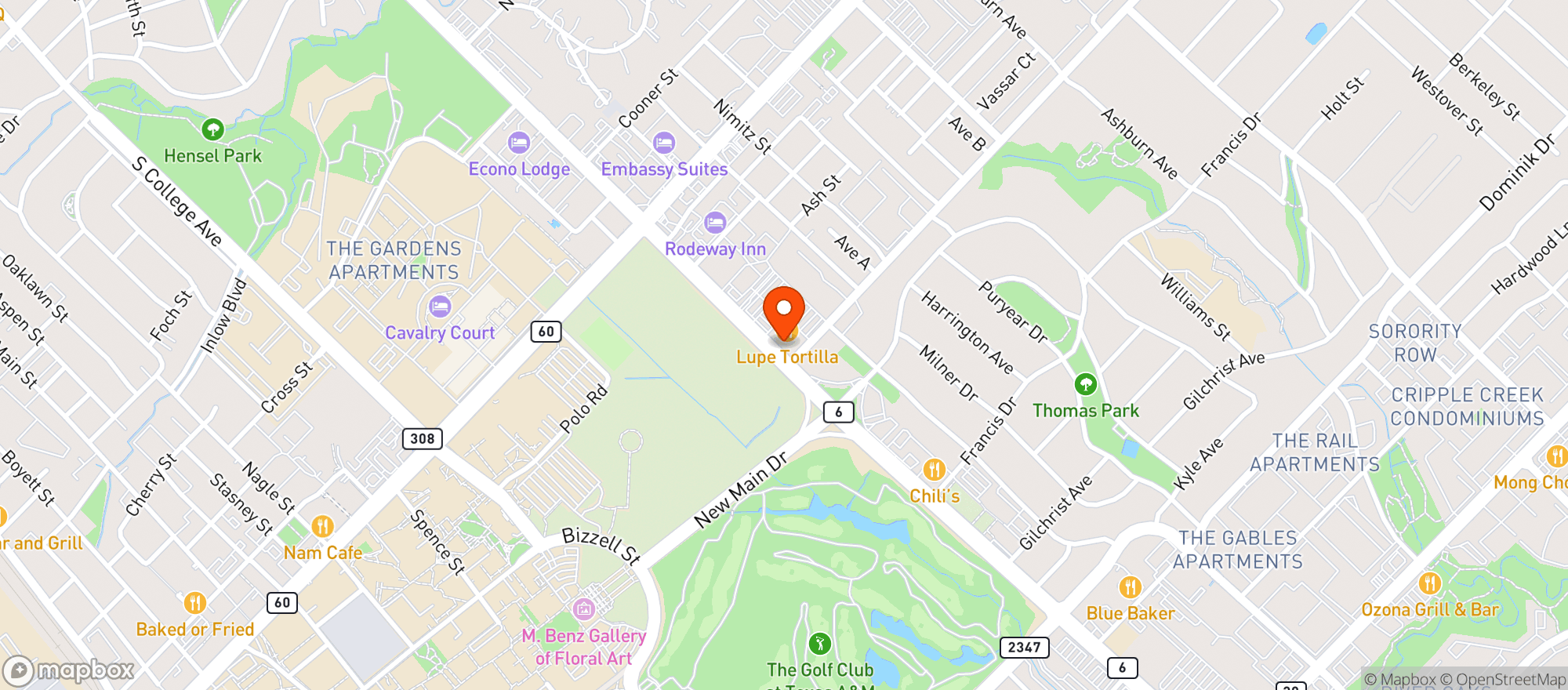 Map showing Rock 'N Roll It - Texas Ave