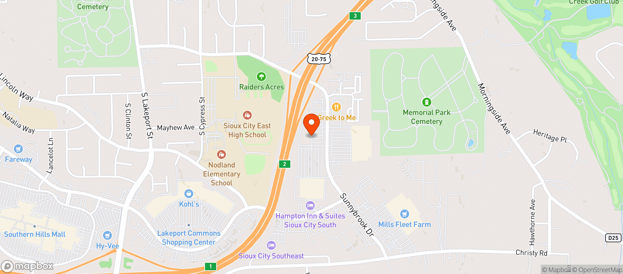 Map showing Target Store