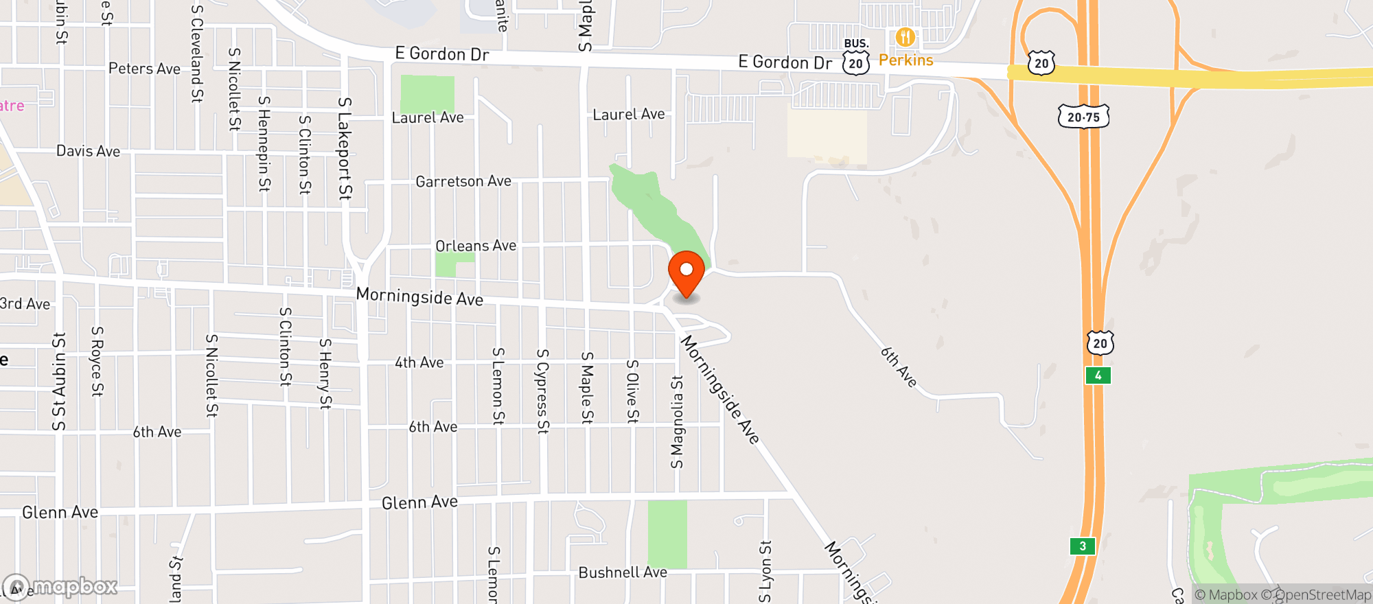 Map showing East End Mini Max