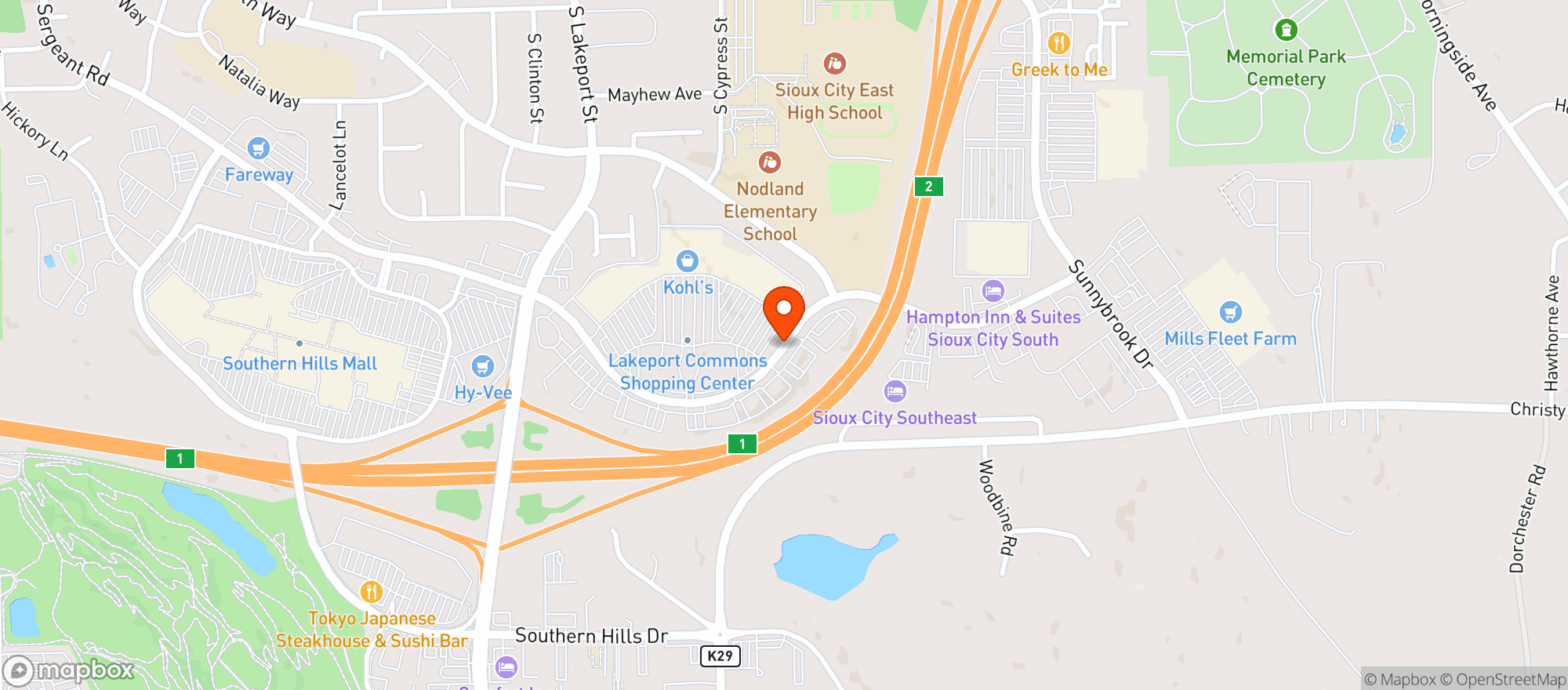 Map showing Texas Roadhouse