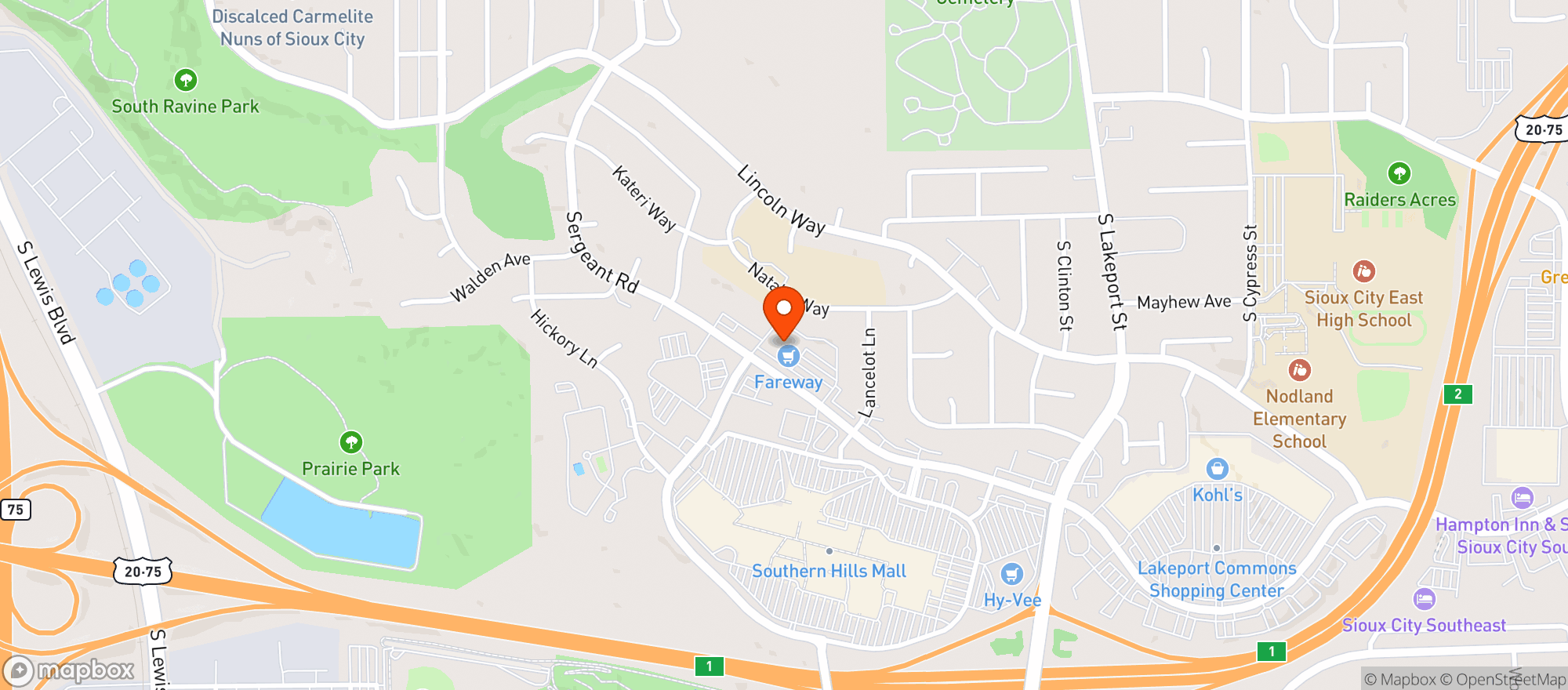Map showing Fareway #829
