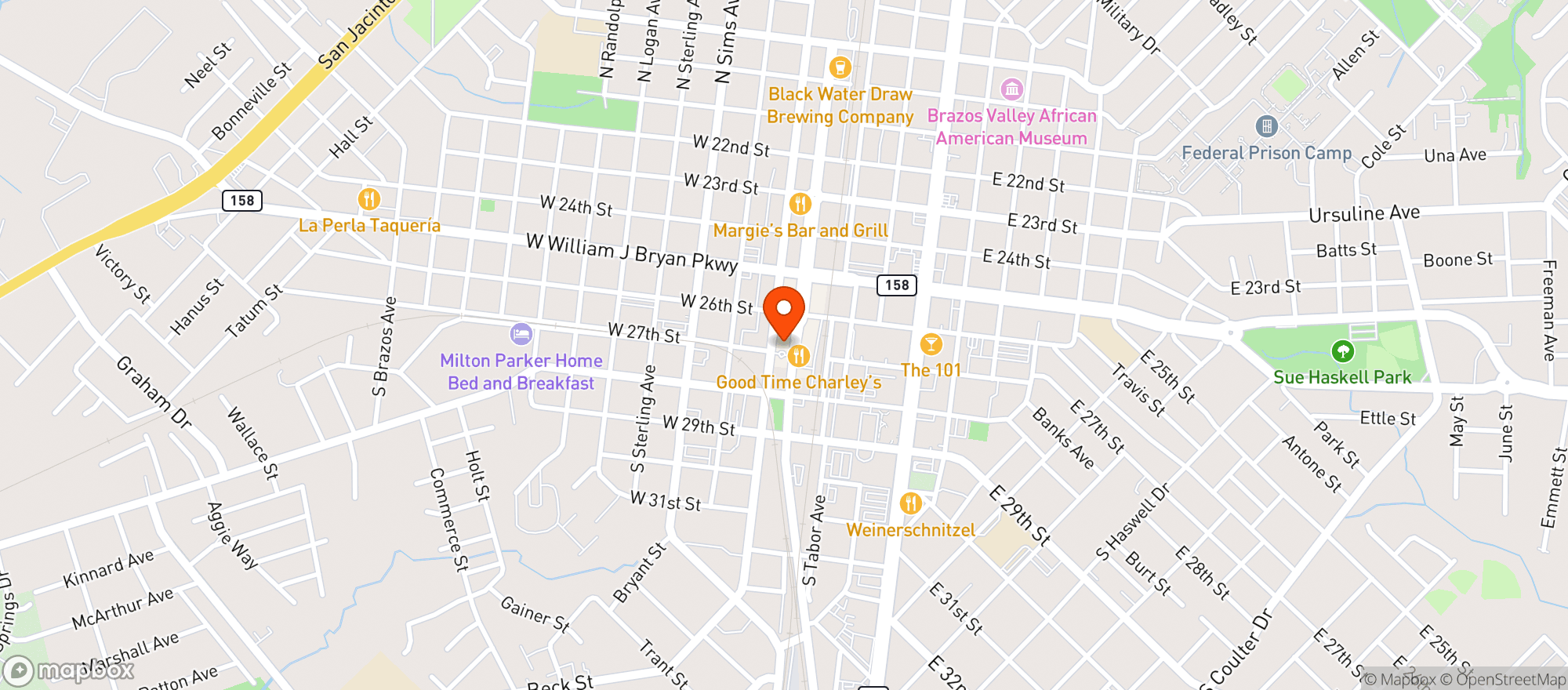 Map showing Downtown Elixir Spirits Comp