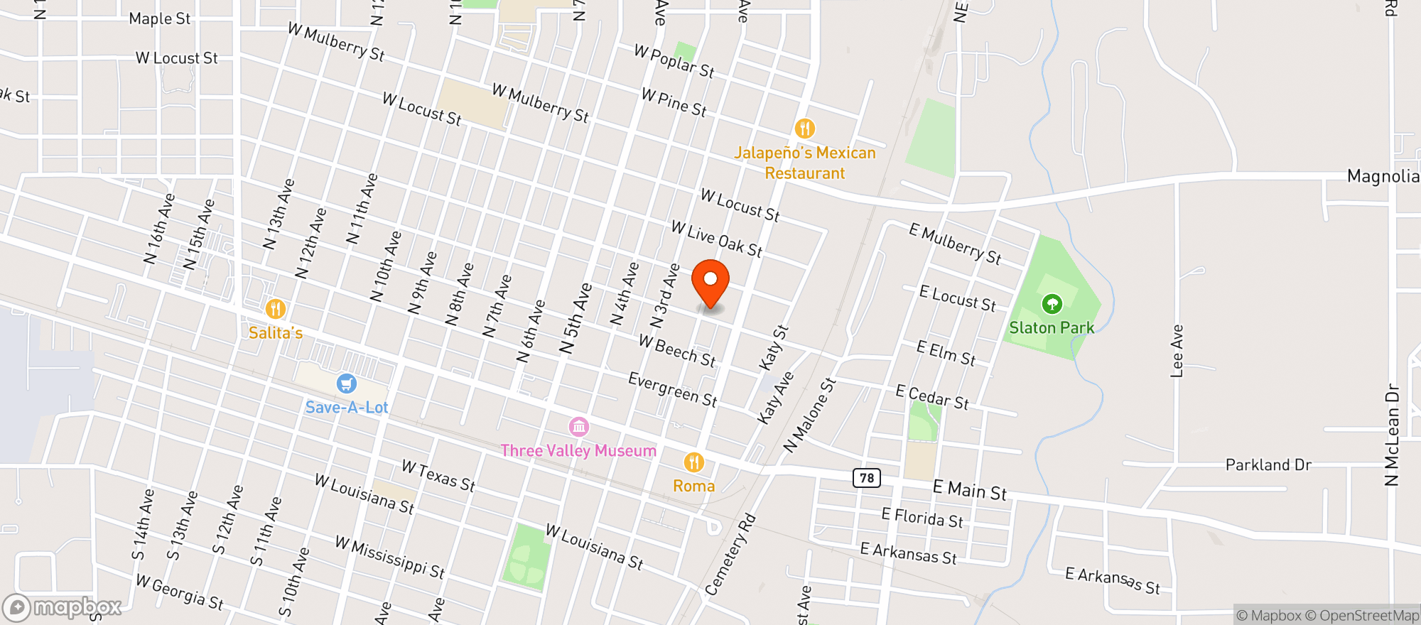 Map showing Grams Dispo