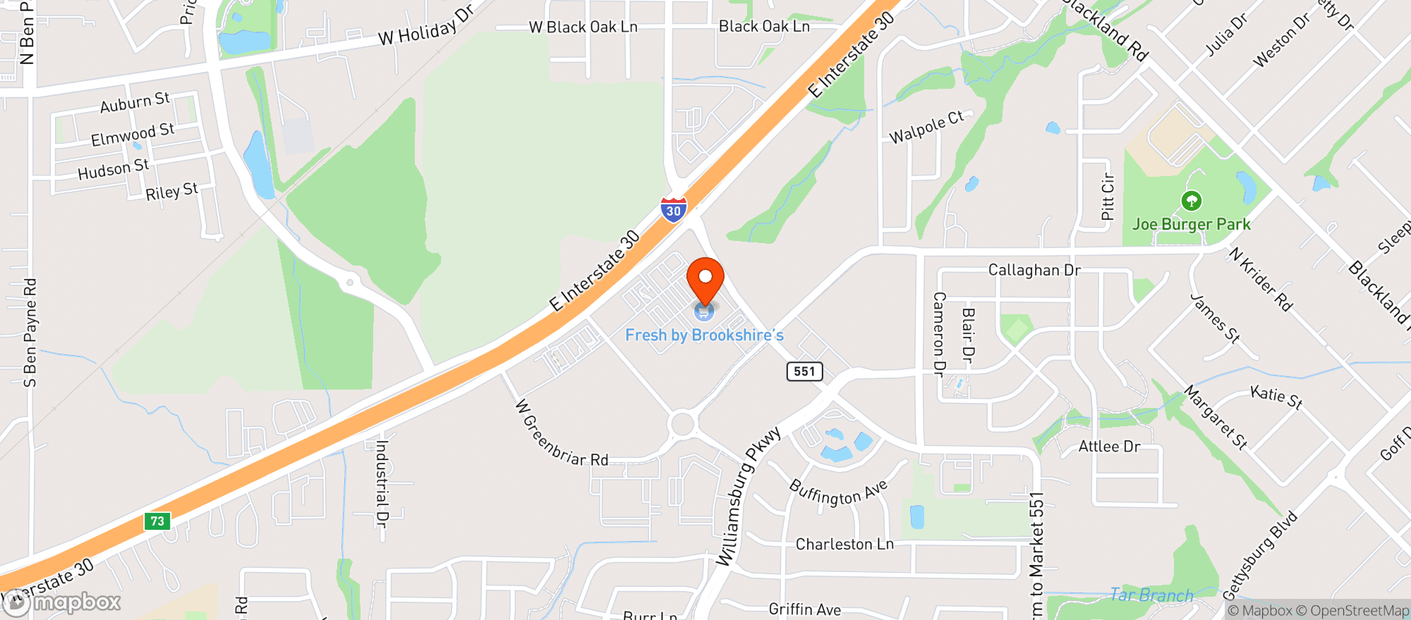 Map showing Fresh By Brookshire Grocery - 802 - Fate