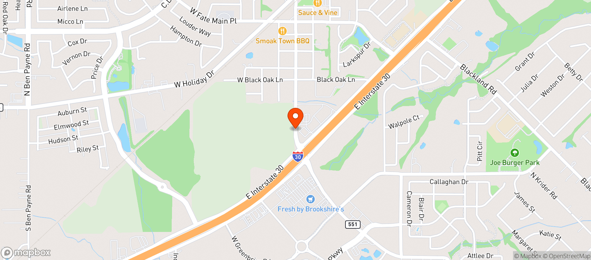 Map showing Spec's Wine & Spirits - Fate