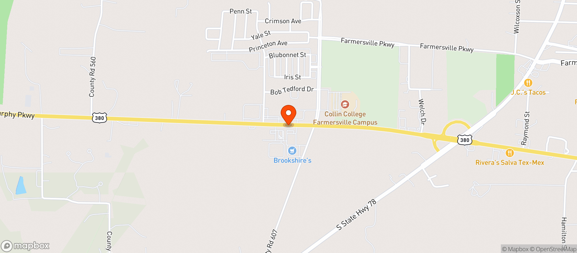 Map showing Brookshire Food Store