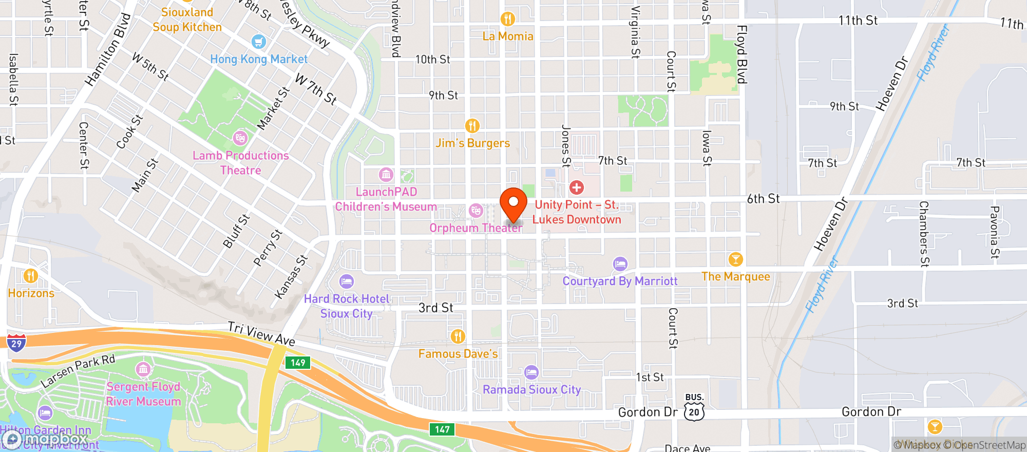 Map showing Jackson Street Brew
