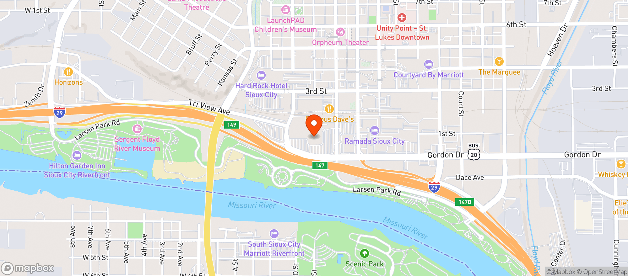 Map showing Tyson Events Center