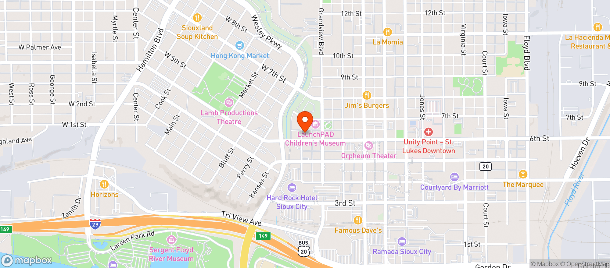 Map showing Red Valley Natural Foods