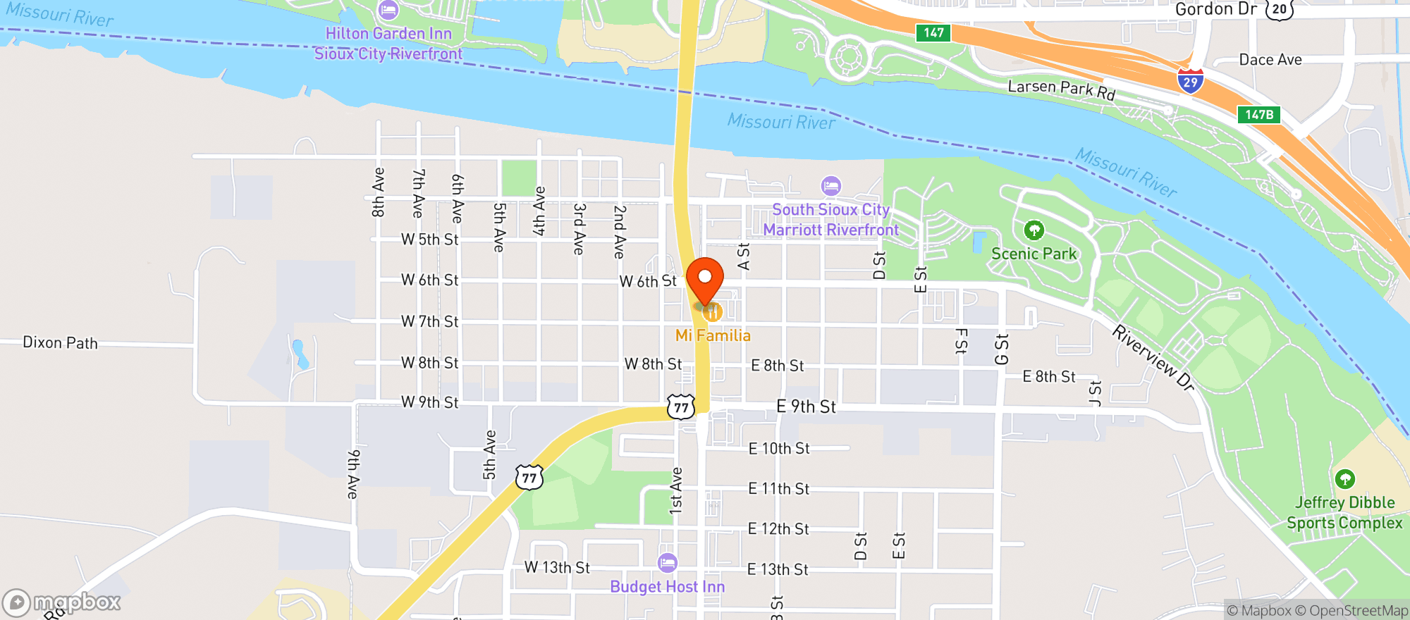 Map showing La Perla Del Mar Bar & Grill