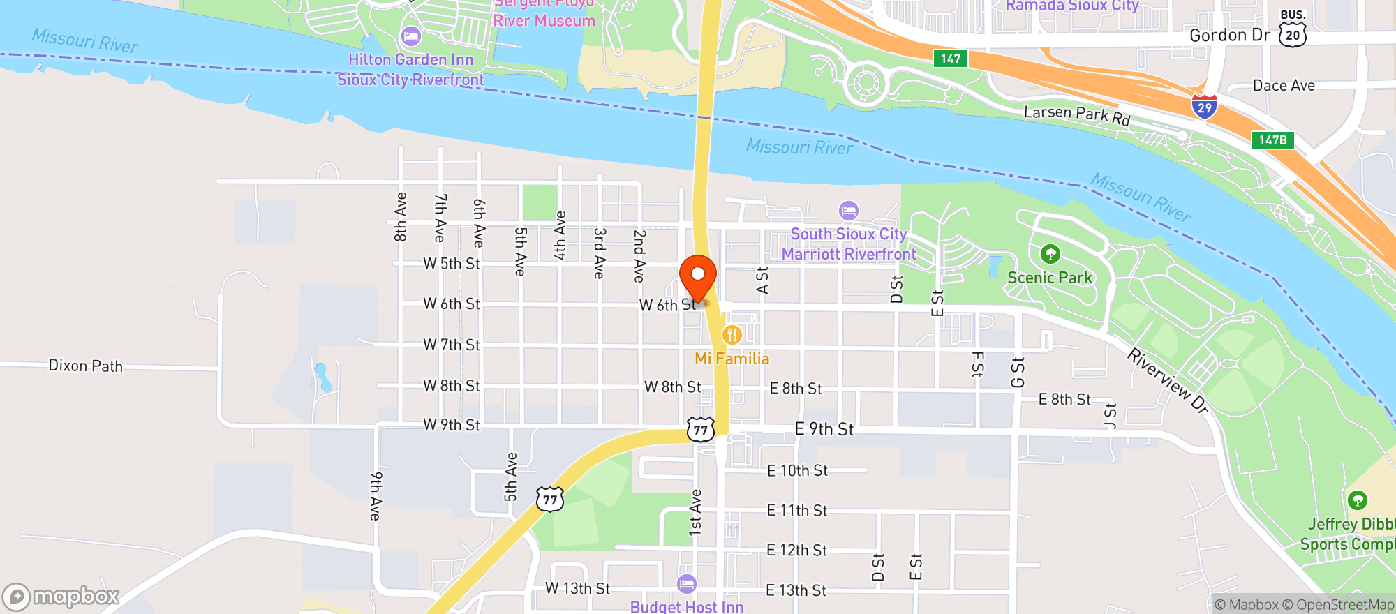 Map showing Callahans Liquor