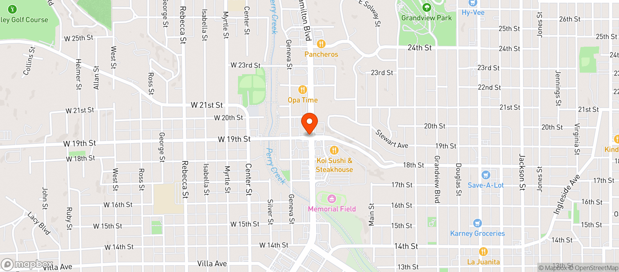 Map showing Sky High Smoke Shop