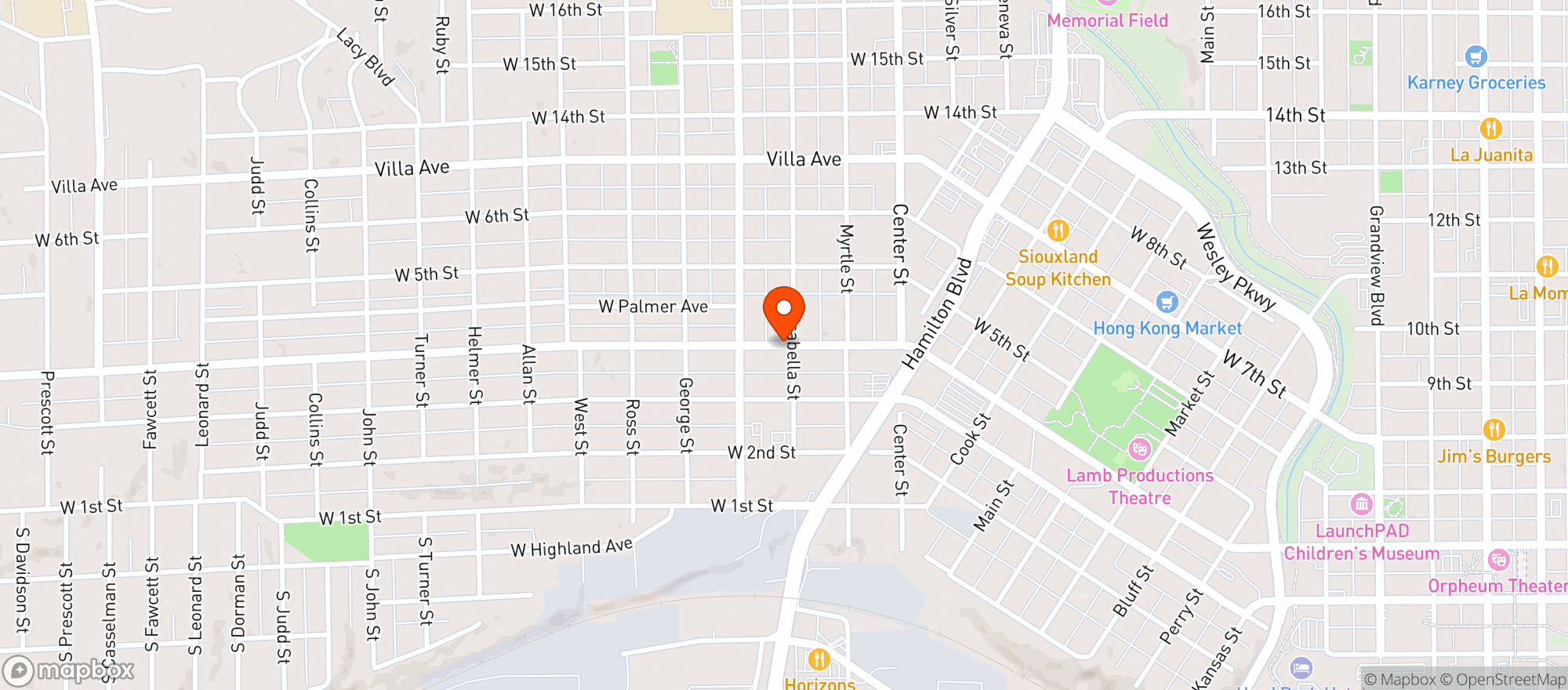 Map showing Plaza Latina