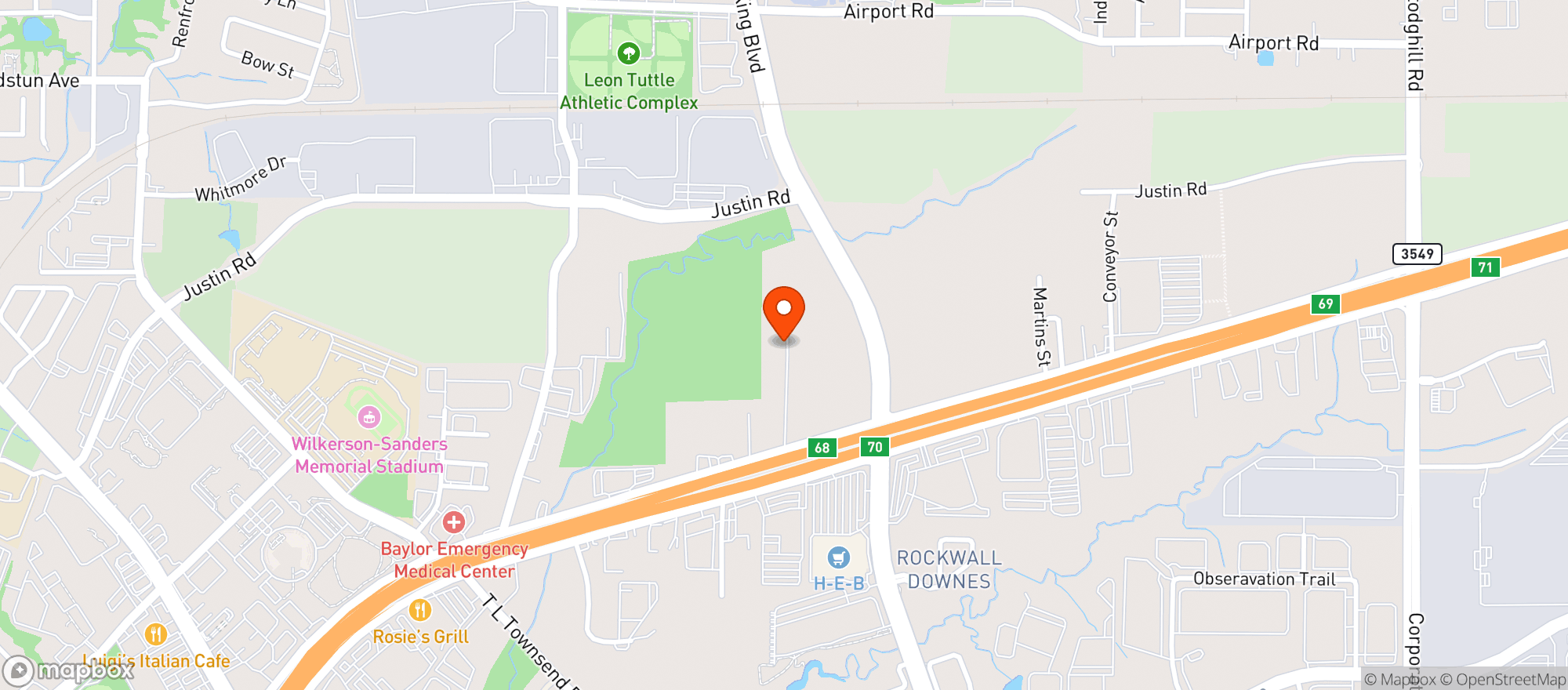 Map showing H E B (ROCKWALL)