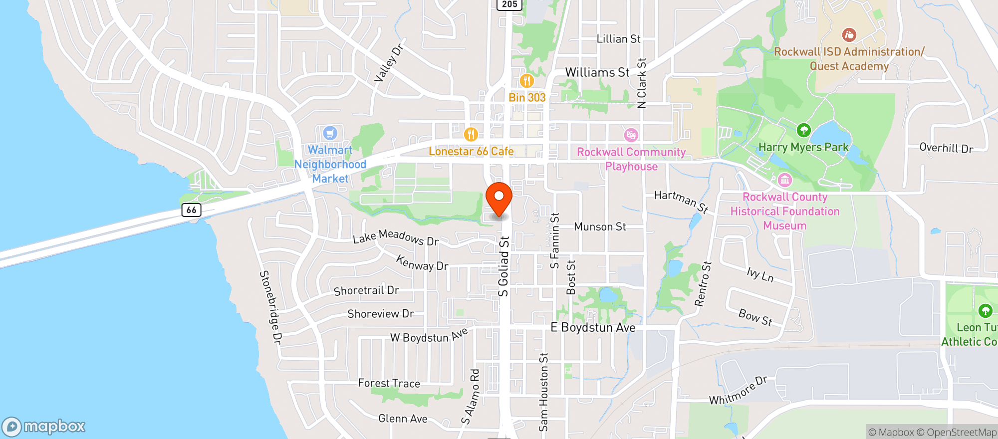 Map showing Endo Dispensary & Wellness - Rockwall