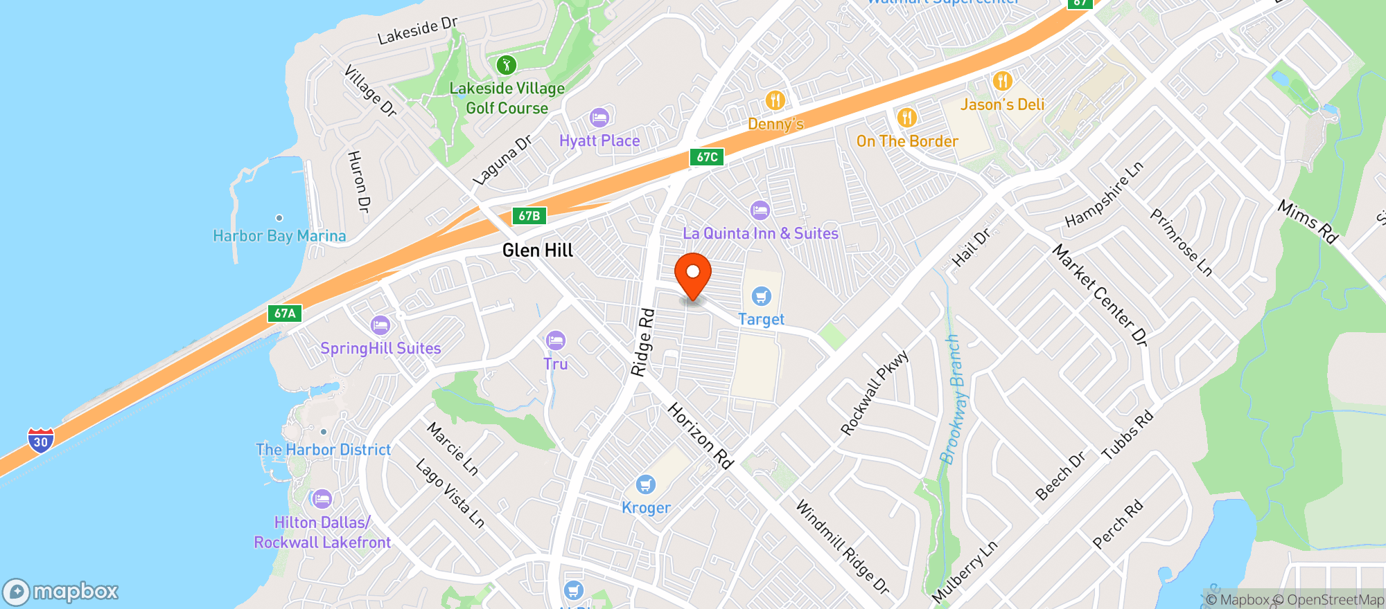 Map showing Target - Rockwall
